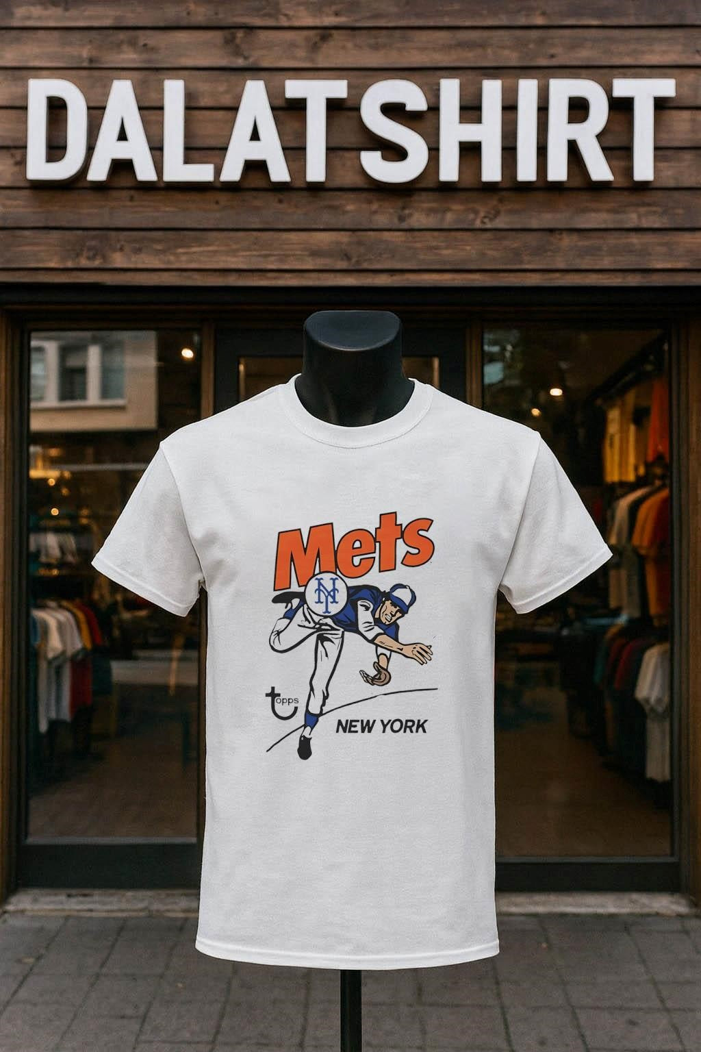 Topps Mets New York Pitcher NY Logo Graphic - Adult & Kids T-Shirts, Sweatshirts & Hoodies apparel design preview 1