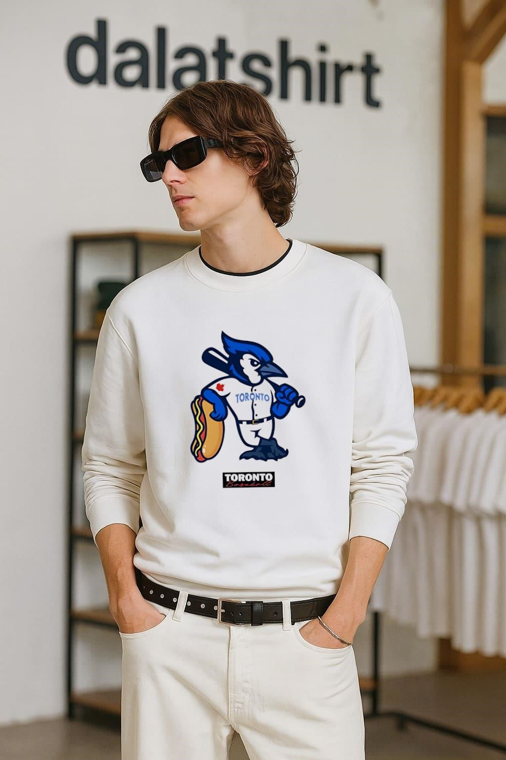 Toronto Baseball Blue Jay Mascot Giant Hot Dog - Adult & Kids T-Shirts, Sweatshirts & Hoodies apparel design preview 2