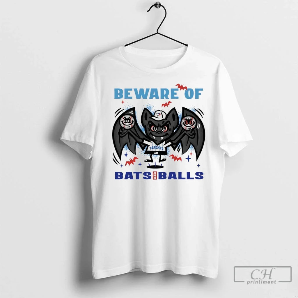 Toronto Blue Jays October Beware Of Bats And Balls - Adult & Kids T-Shirts, Sweatshirts & Hoodies apparel design preview 1