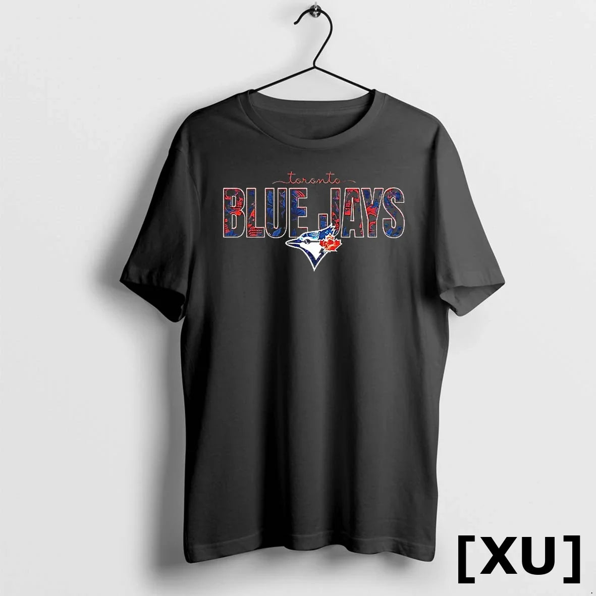 Toronto Blue Jays Skulls Floral Graphic Baseball - Adult & Kids T-Shirts, Sweatshirts & Hoodies apparel design preview 1
