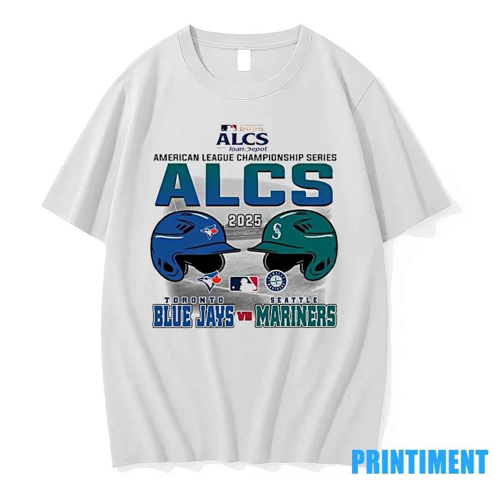 Toronto Blue Jays Vs Seattle Mariners 2025 Alcs Head - Adult & Kids T-Shirts, Sweatshirts & Hoodies apparel design preview 1