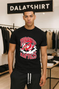 Toronto Raptors Red Dinosaur Mascot Ripping Through - Adult & Kids T-Shirts, Sweatshirts & Hoodies apparel design preview 1