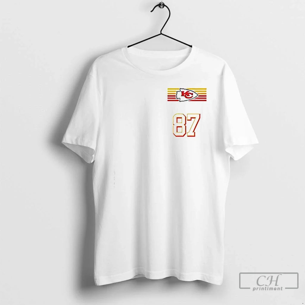 Travis Kelce Pregame 87 Chiefs Logo - Adult & Kids T-Shirts, Sweatshirts & Hoodies apparel design preview 1