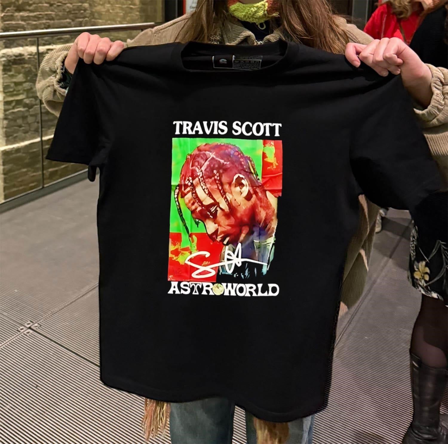 Travis Scott Astroworld Portrait Signature Graphic - Adult & Kids T-Shirts, Sweatshirts & Hoodies apparel design preview 2