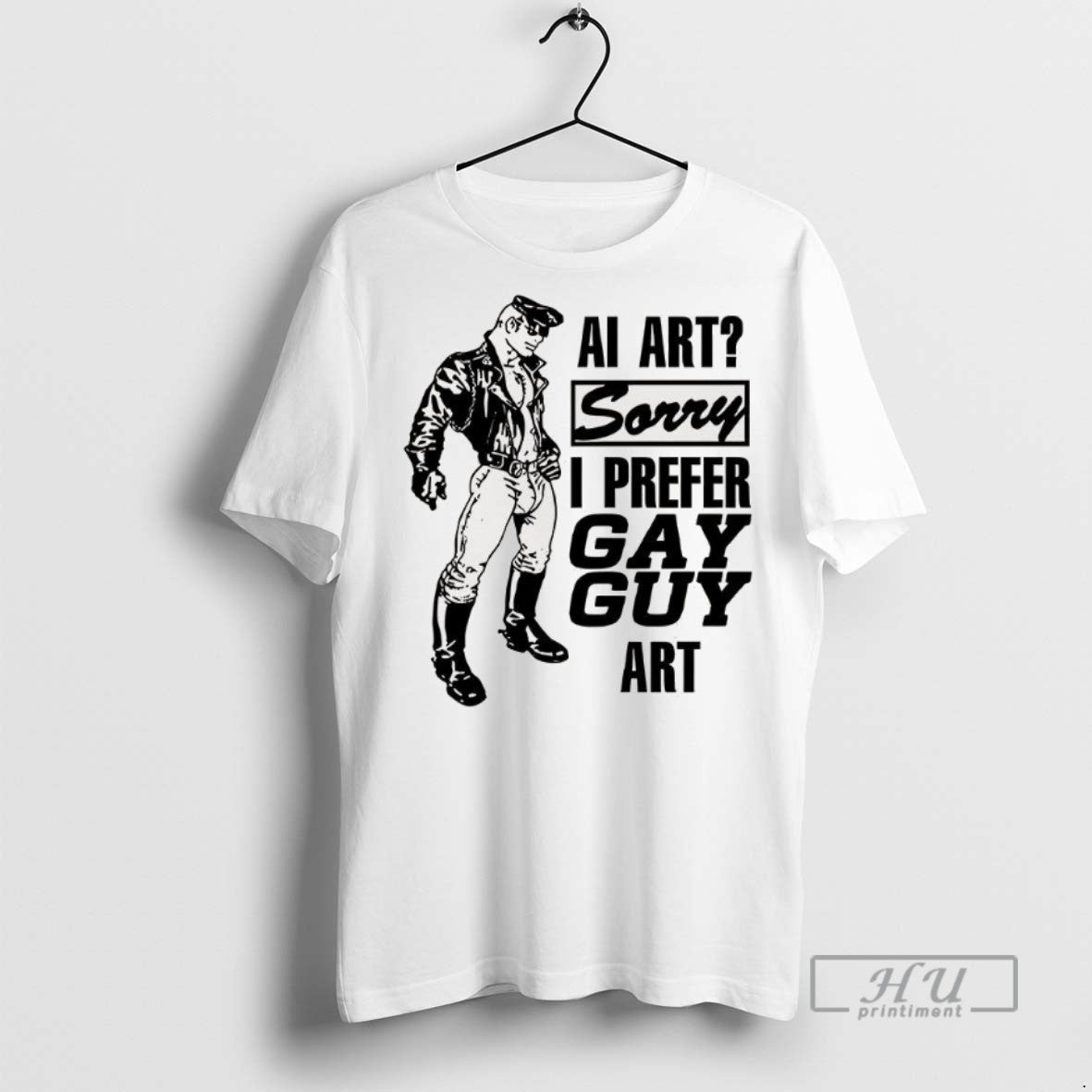 Trending Ai Art Sorry I Prefer Gay Guy Meme Graphic - Adult & Kids T-Shirts, Sweatshirts & Hoodies apparel design preview 1