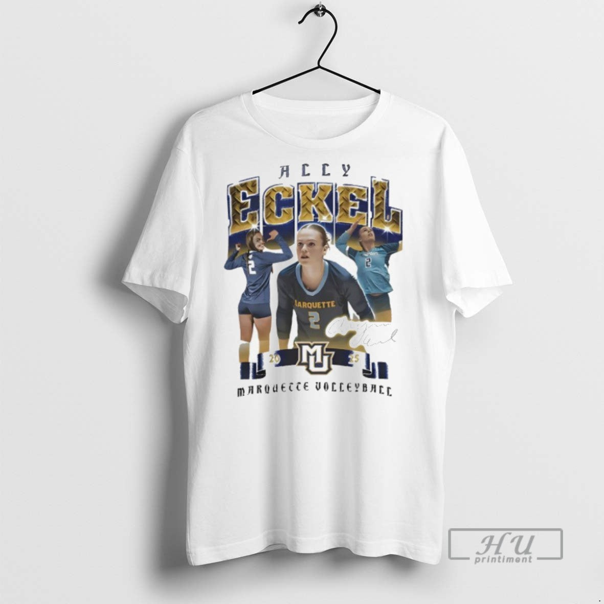 Trending Allyson Eckel Marquette Volleyball Signature - Adult & Kids T-Shirts, Sweatshirts & Hoodies apparel design preview 1