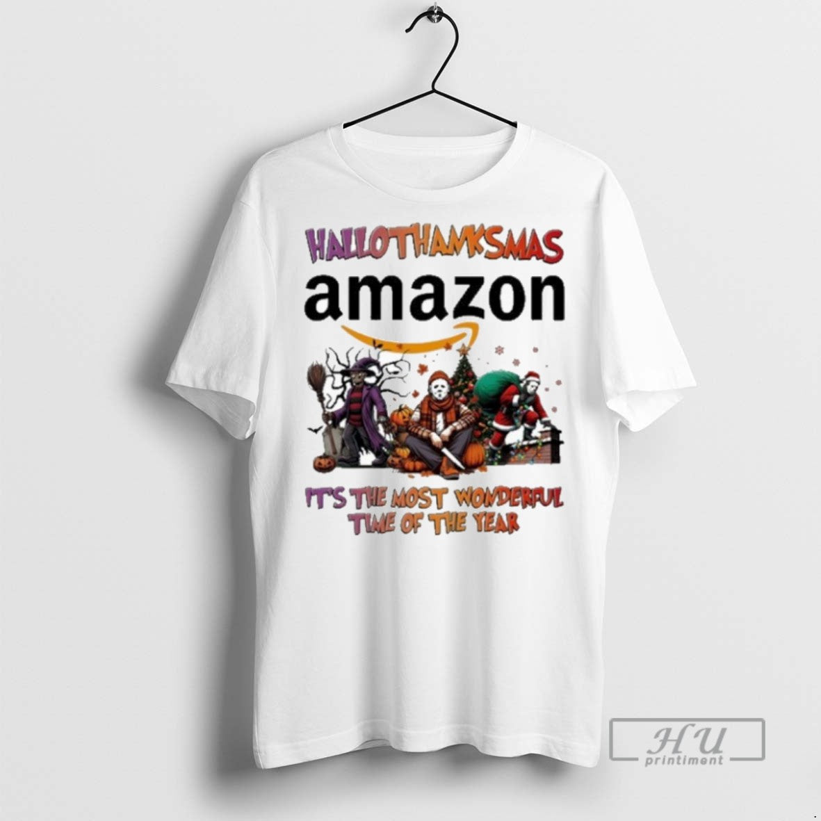 Trending Amazon Horror Film Hallothanksmas Its The - Adult & Kids T-Shirts, Sweatshirts & Hoodies apparel design preview 1