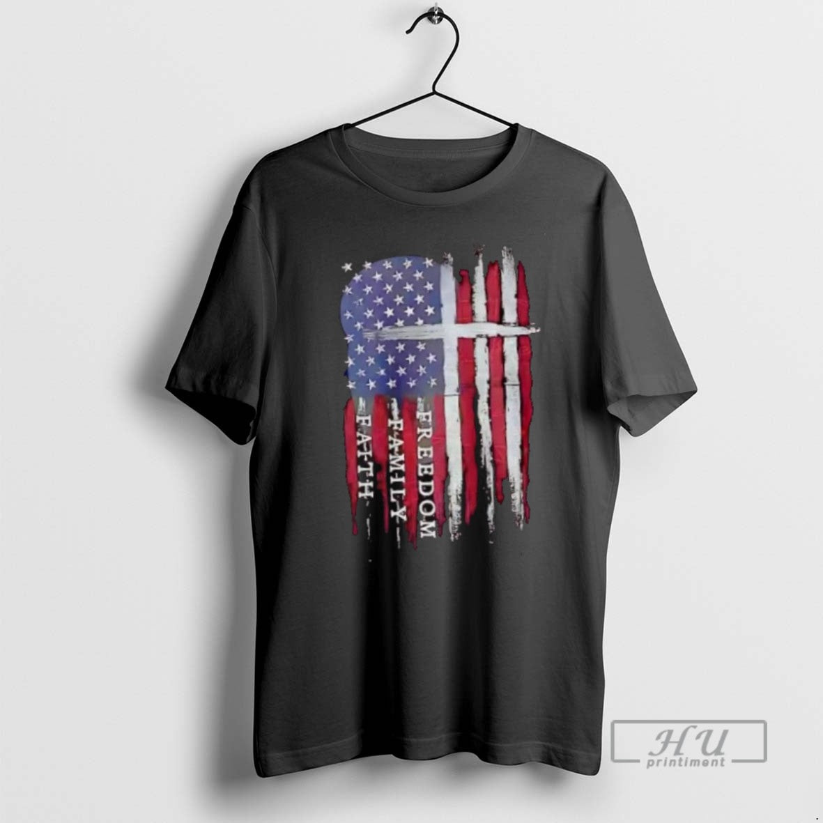 Trending American Flag Faith Family Freedom - Adult & Kids T-Shirts, Sweatshirts & Hoodies apparel design preview 1