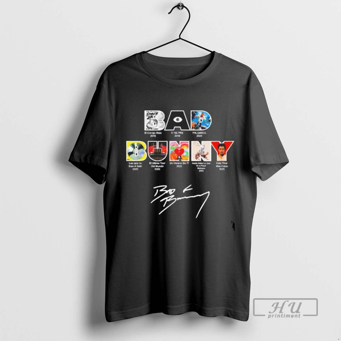 Trending Bad Bunny Albums Signature Blackshirt - Adult & Kids T-Shirts, Sweatshirts & Hoodies apparel design preview 1