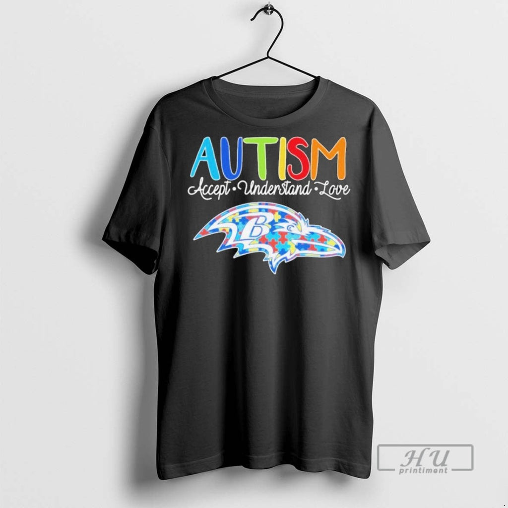 Trending Baltimore Ravens Autism Accept Understand - Adult & Kids T-Shirts, Sweatshirts & Hoodies apparel design preview 1