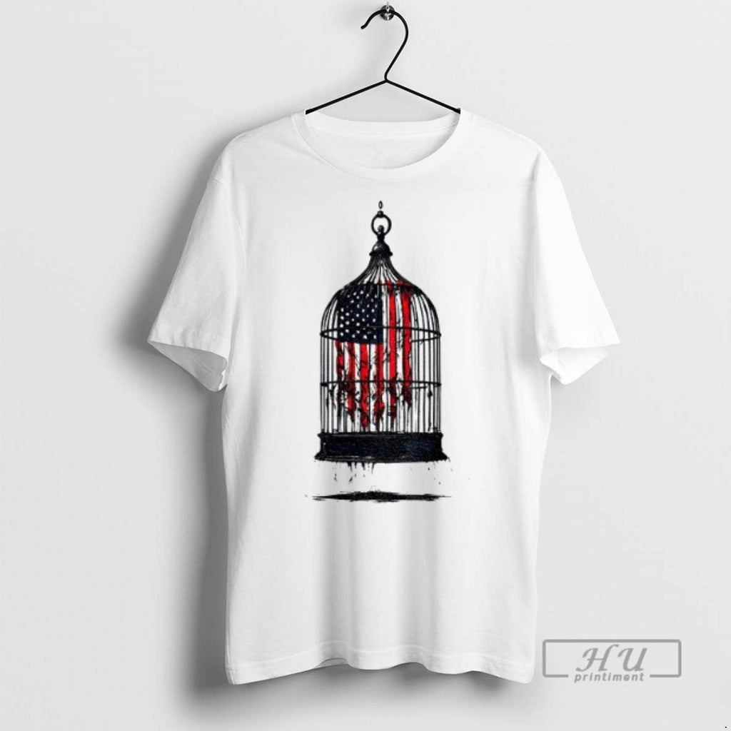 Trending Birdcaged Caged Libertyamerican Flag - Adult & Kids T-Shirts, Sweatshirts & Hoodies apparel design preview 1