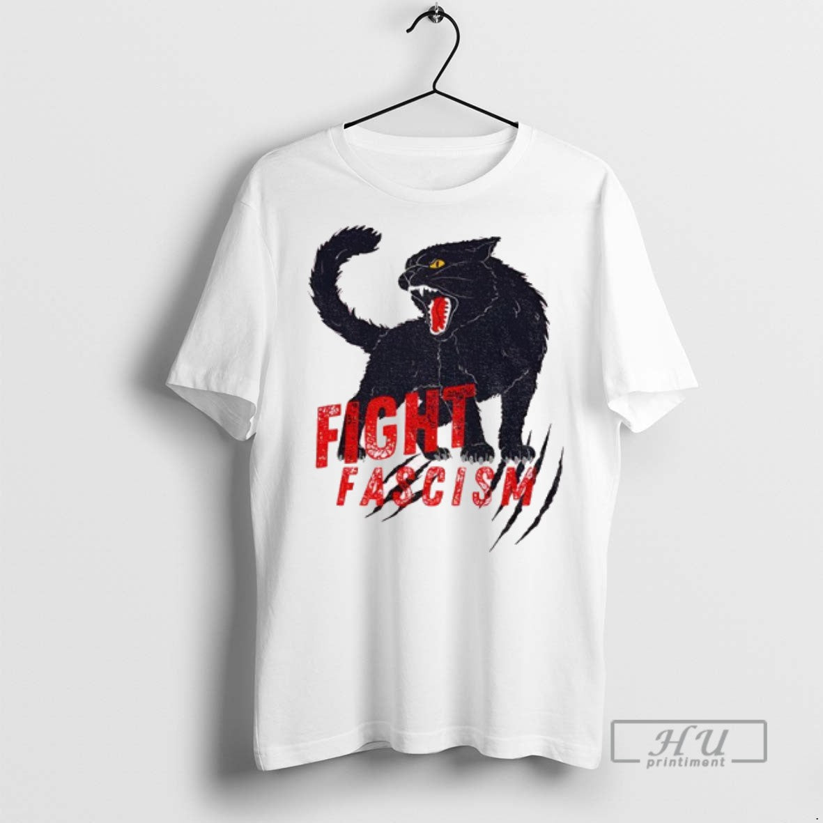 Trending Black Cat Fight Fascism Antifascism Anti - Adult & Kids T-Shirts, Sweatshirts & Hoodies apparel design preview 1