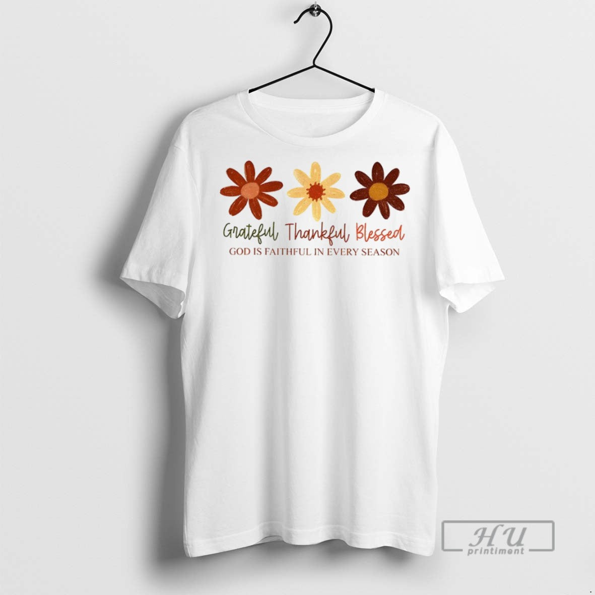 Trending Boho Fall Floral Christian Grateful Thankful - Adult & Kids T-Shirts, Sweatshirts & Hoodies apparel design preview 1