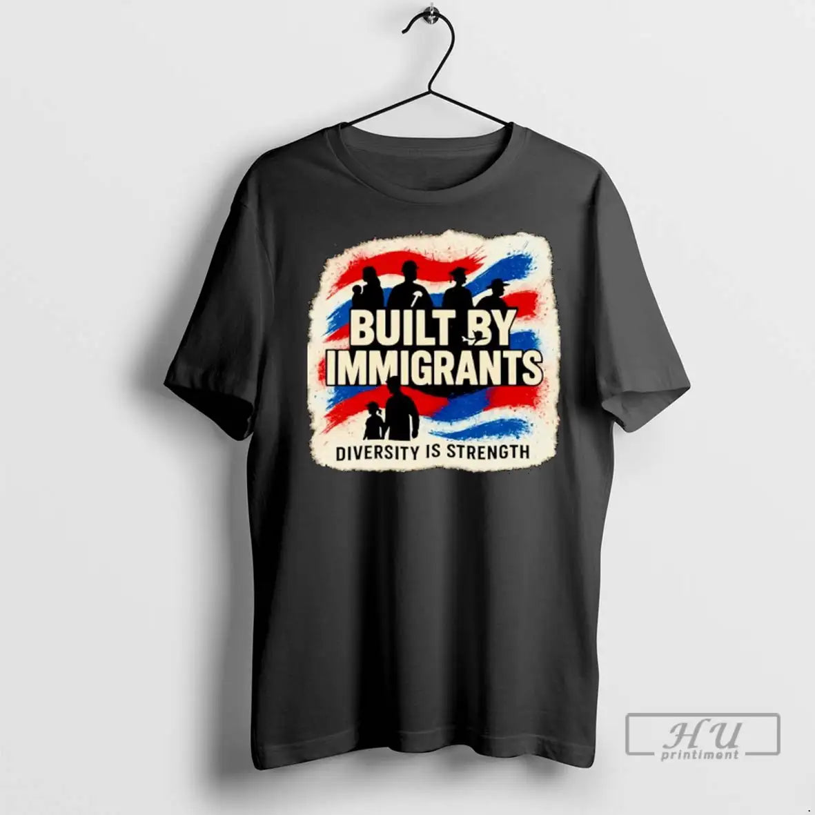 Trending Built By Immigrants Diversity Is Strength - Adult & Kids T-Shirts, Sweatshirts & Hoodies apparel design preview 1