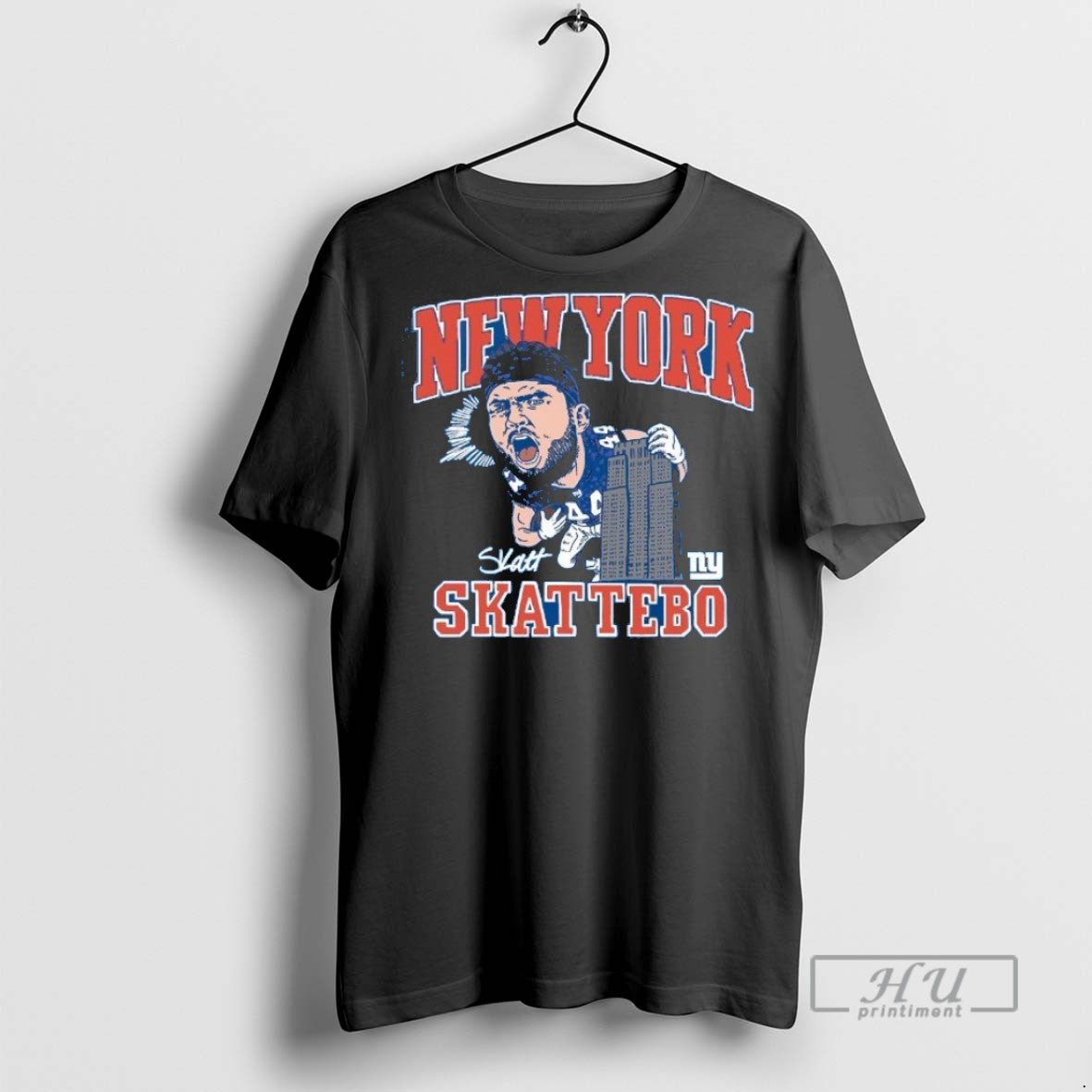 Trending Cam Skattebo New York Giants Caricature - Adult & Kids T-Shirts, Sweatshirts & Hoodies apparel design preview 1