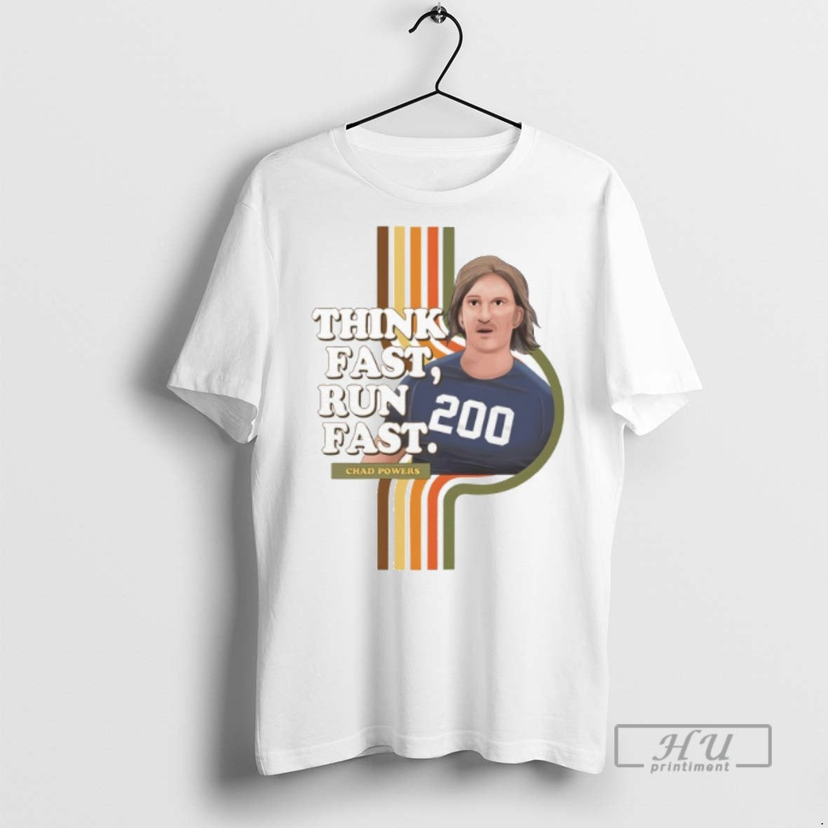 Trending Chad Powers Think Fast Run Graphic - Adult & Kids T-Shirts, Sweatshirts & Hoodies apparel design preview 1