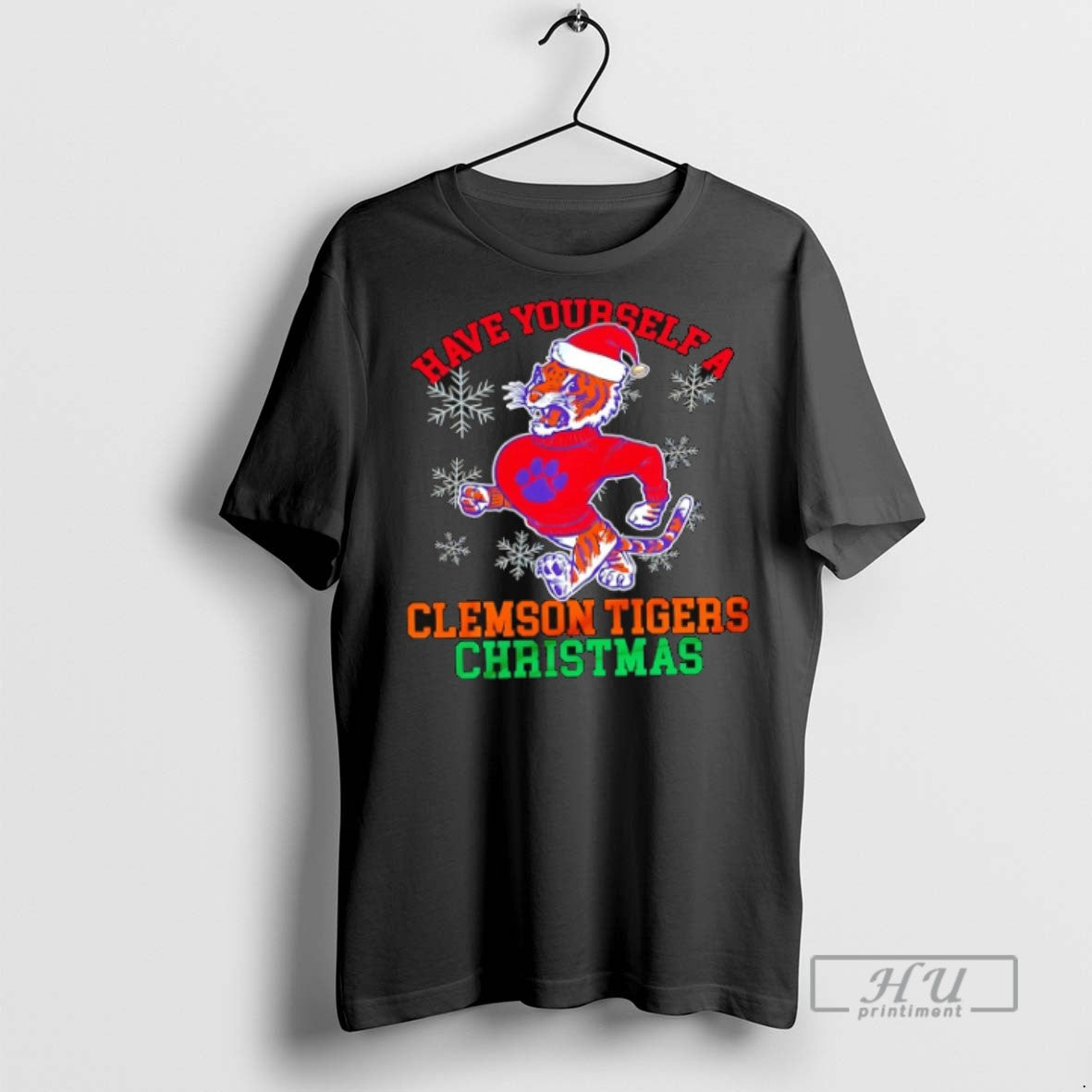 Trending Clemson Tigers Have Yourself A Holidays - Adult & Kids T-Shirts, Sweatshirts & Hoodies apparel design preview 1