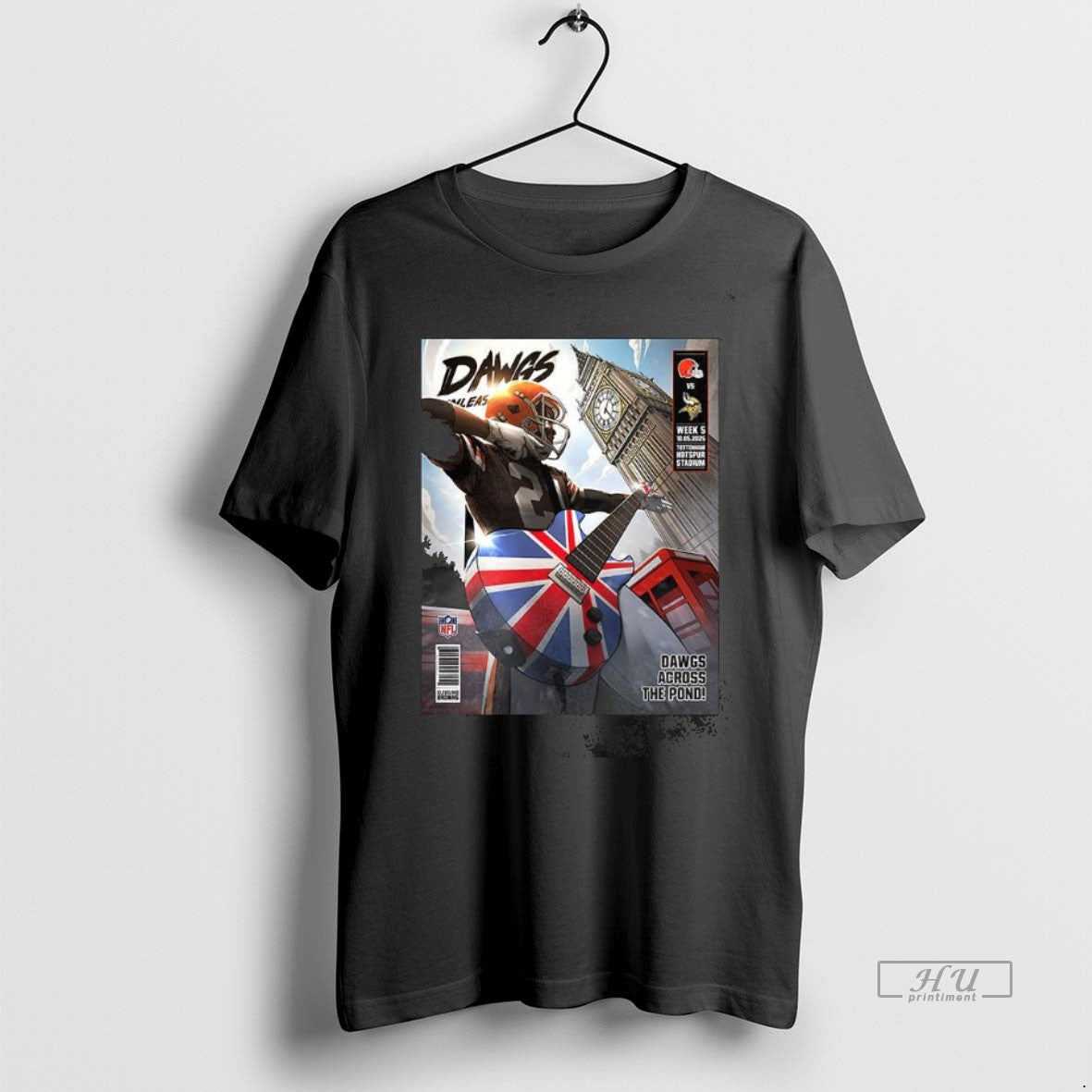 Trending Cleveland Browns Dawgs Across The Pond - Adult & Kids T-Shirts, Sweatshirts & Hoodies apparel design preview 1