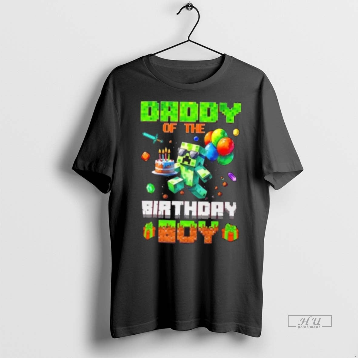 Trending Daddy Of The Birthday Boy Pixel Gamer - Adult & Kids T-Shirts, Sweatshirts & Hoodies apparel design preview 1