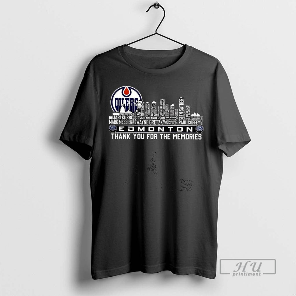 Trending Edmonton Oilers Hockey Skyline Players Name - Adult & Kids T-Shirts, Sweatshirts & Hoodies apparel design preview 1