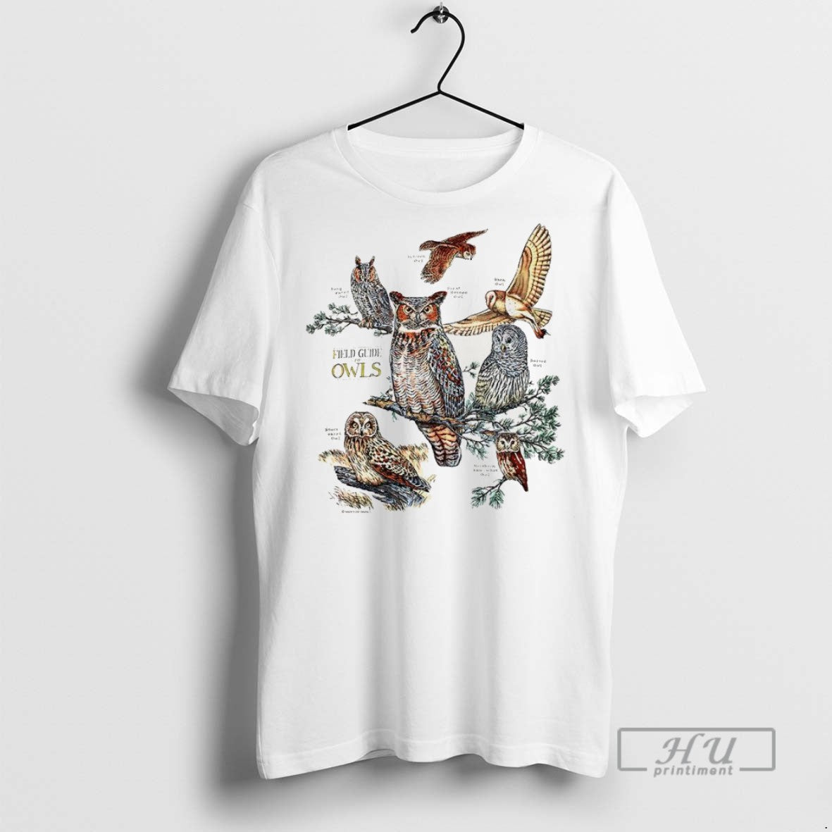 Trending Field Guide To Owls Illustration Nature - Adult & Kids T-Shirts, Sweatshirts & Hoodies apparel design preview 1