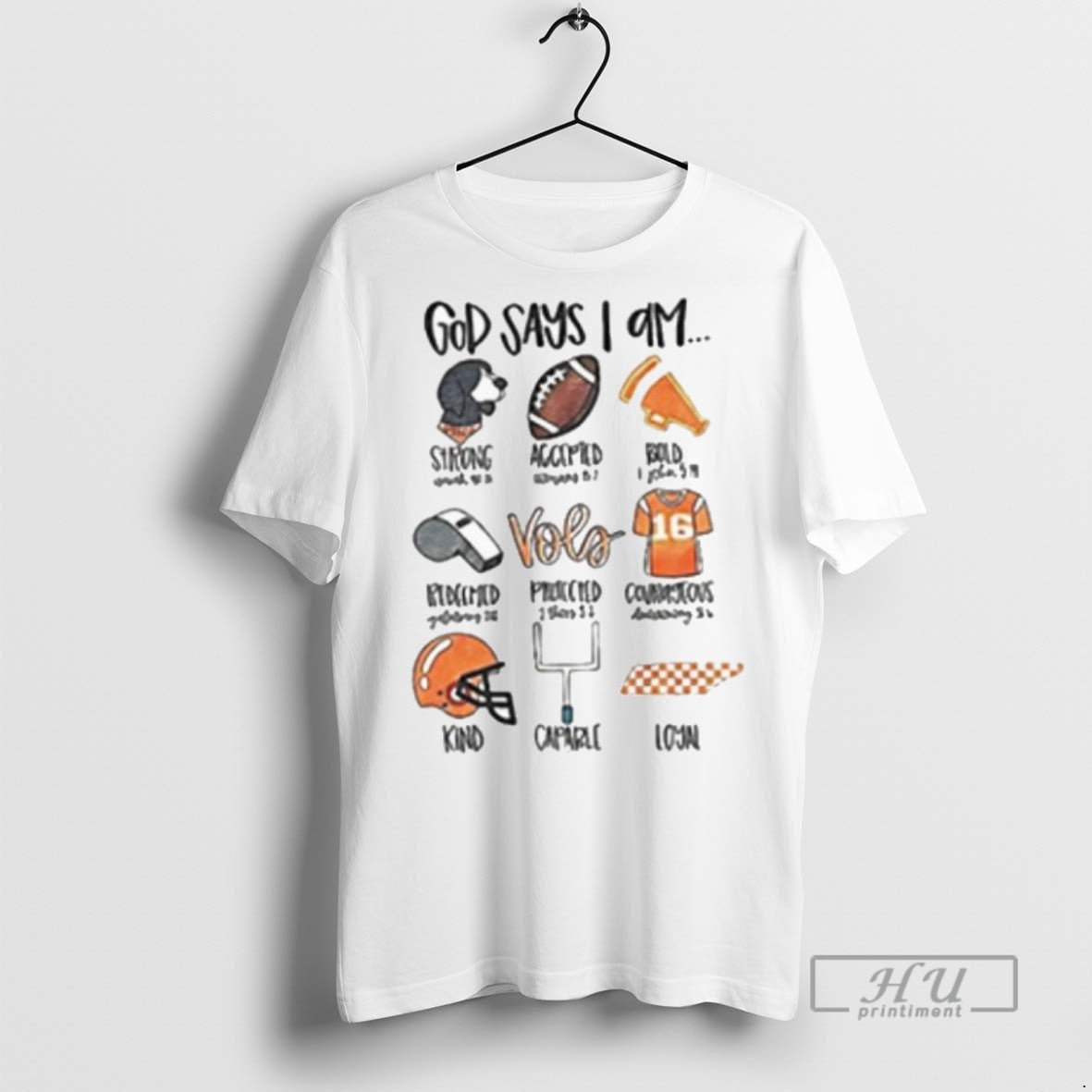 Trending God Says I Am Tennessee Volunteers Football - Adult & Kids T-Shirts, Sweatshirts & Hoodies apparel design preview 1