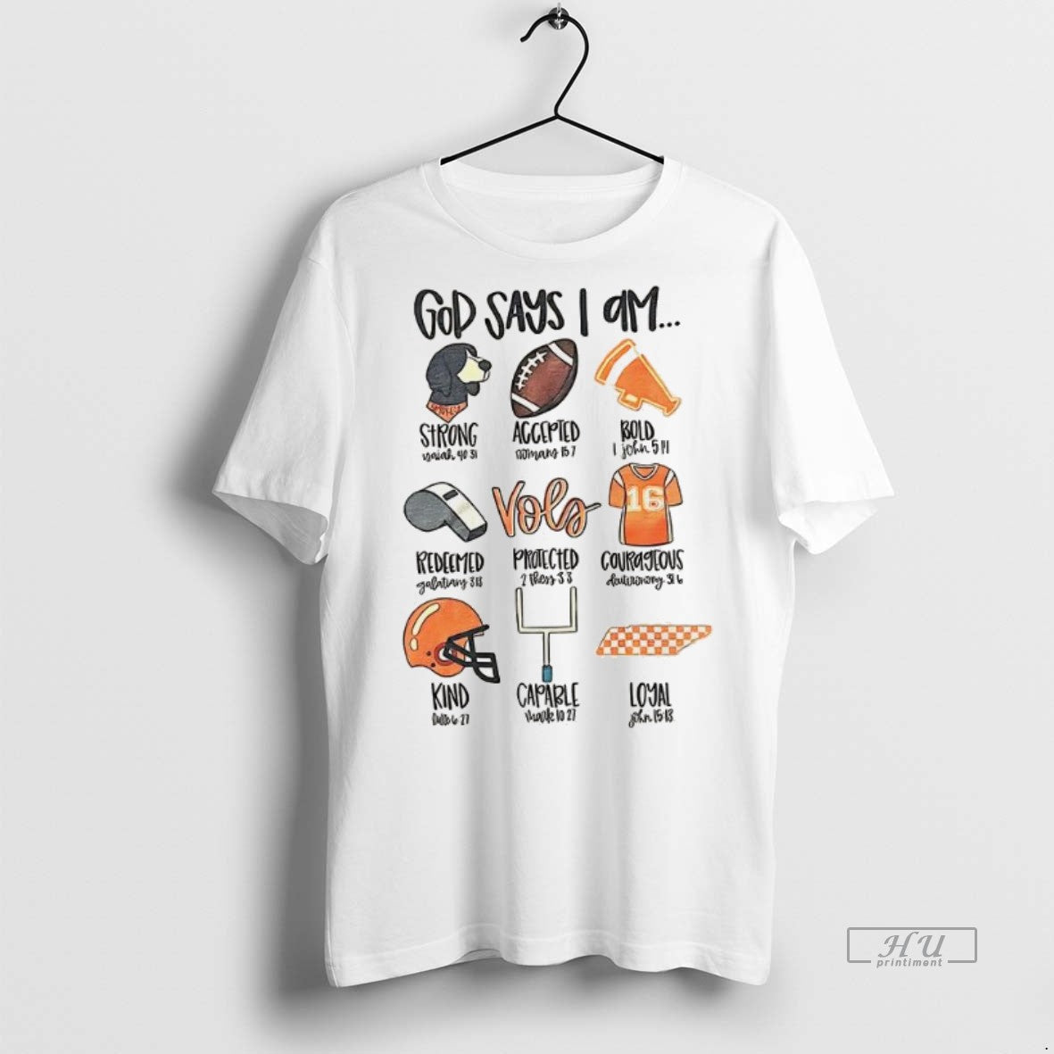 Trending God Says I Am Tennessee Volunteers Football - Adult & Kids T-Shirts, Sweatshirts & Hoodies apparel design preview 1