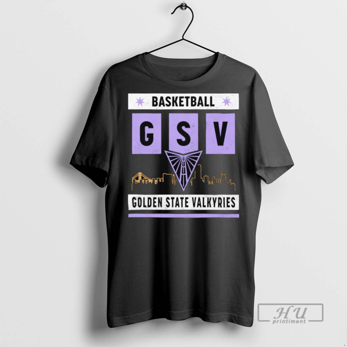 Trending Golden State Valkyries Basketball Skyline - Adult & Kids T-Shirts, Sweatshirts & Hoodies apparel design preview 1