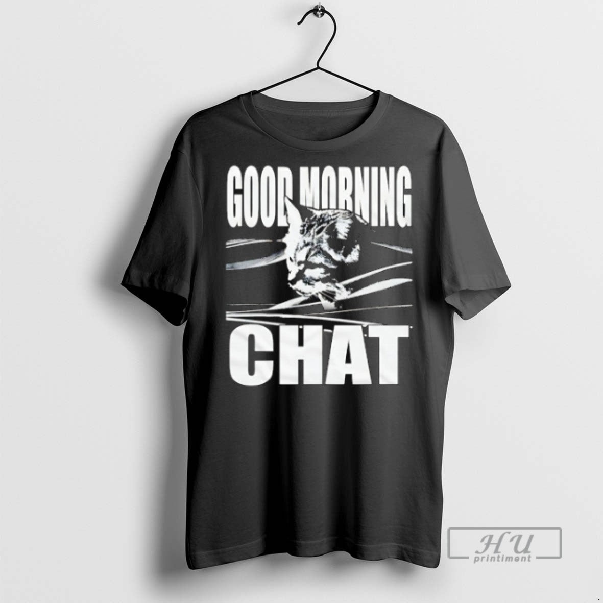 Trending Good Morning Chat Cat Vintage - Adult & Kids T-Shirts, Sweatshirts & Hoodies apparel design preview 1