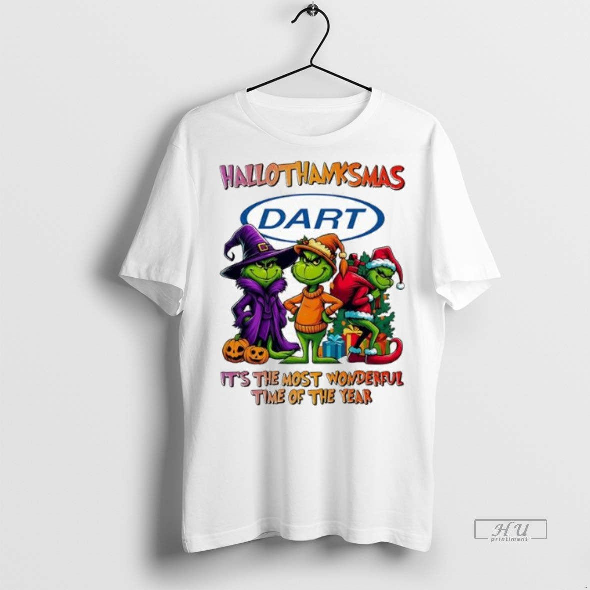 Trending Grinch Hallothanksmas X Dart Container - Adult & Kids T-Shirts, Sweatshirts & Hoodies apparel design preview 1