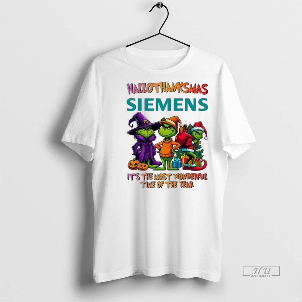Trending Grinch Hallothanksmas X Siemens Logo Its The - Adult & Kids T-Shirts, Sweatshirts & Hoodies apparel design preview 1