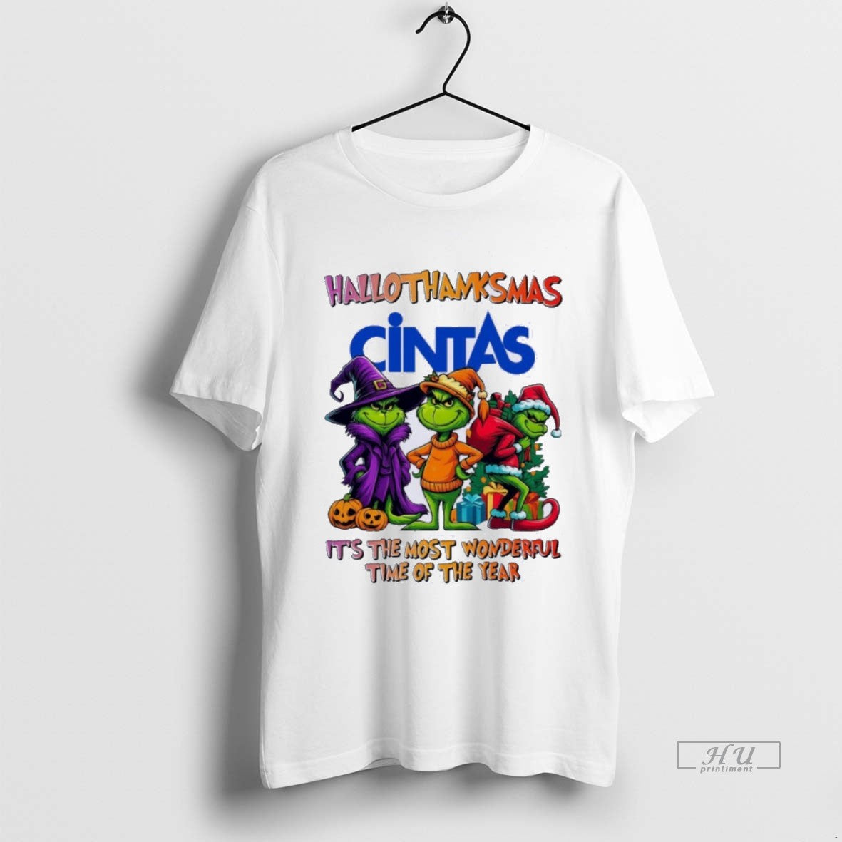 Trending Grinch X Cintas Hallothanksmas Its The Most - Adult & Kids T-Shirts, Sweatshirts & Hoodies apparel design preview 1
