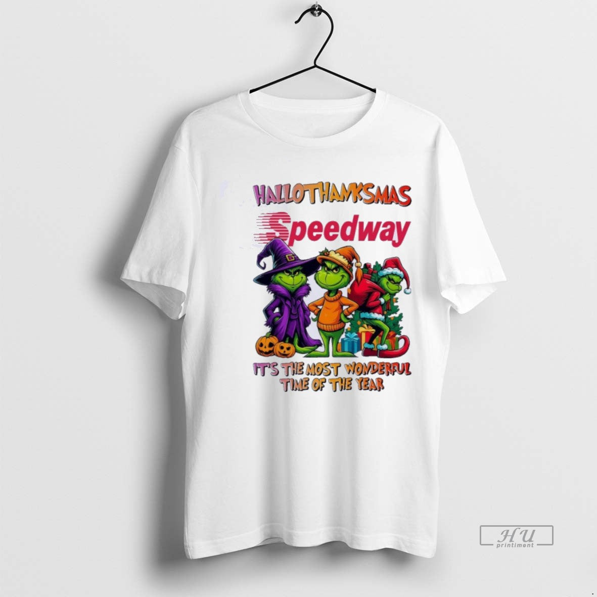 Trending Grinch X Speedway Hallothanksmas Its The - Adult & Kids T-Shirts, Sweatshirts & Hoodies apparel design preview 1