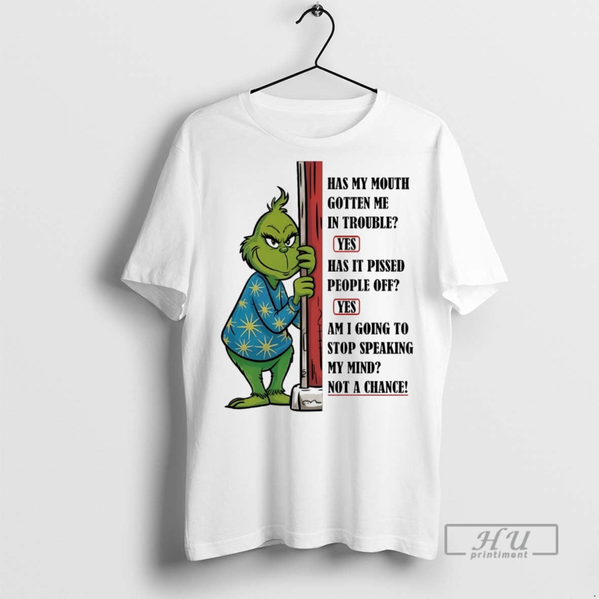 Trending Grinch Has My Mouth Gotten Me In Trouble Yes - Adult & Kids T-Shirts, Sweatshirts & Hoodies apparel design preview 1