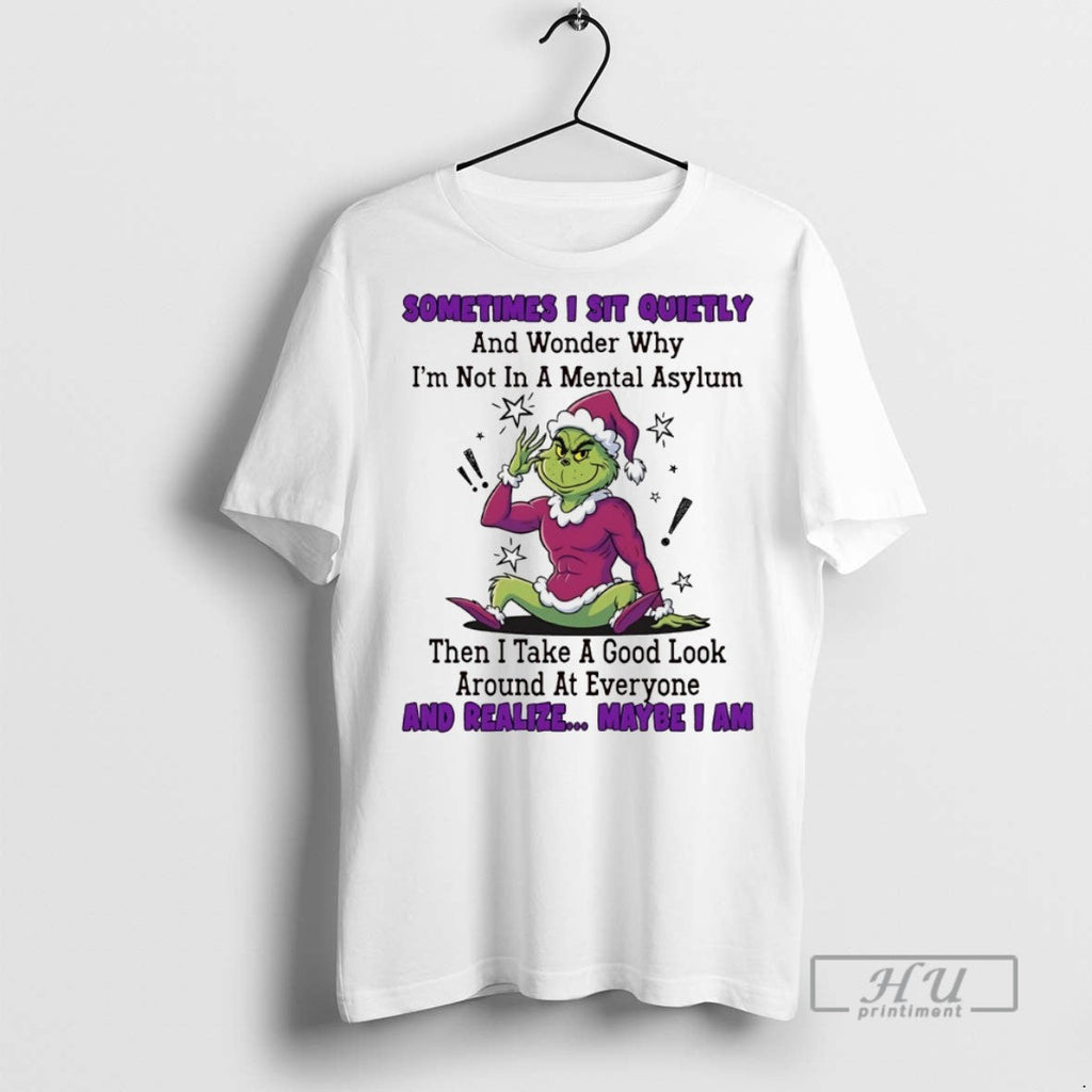Trending Grinch Sometimes I Sit Quietly And Wonder - Adult & Kids T-Shirts, Sweatshirts & Hoodies apparel design preview 1