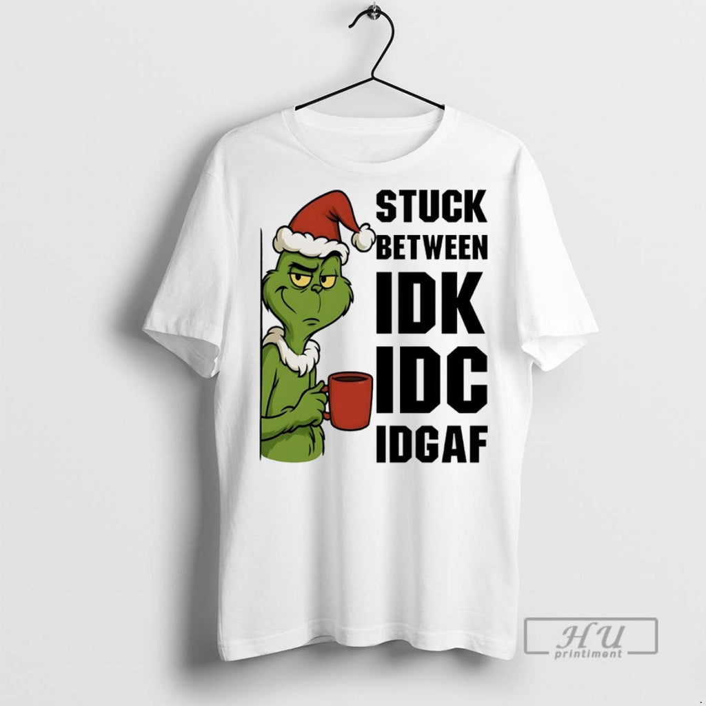 Trending Grinch Stuck Between Christmas White - Adult & Kids T-Shirts, Sweatshirts & Hoodies apparel design preview 1