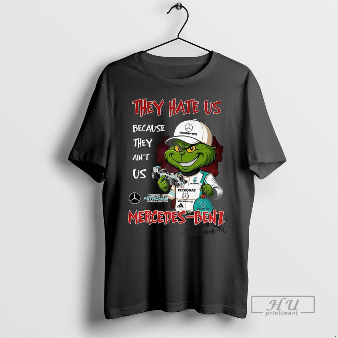 Trending Grinch X Mercedes Amg Petronas Formula 1 - Adult & Kids T-Shirts, Sweatshirts & Hoodies apparel design preview 1