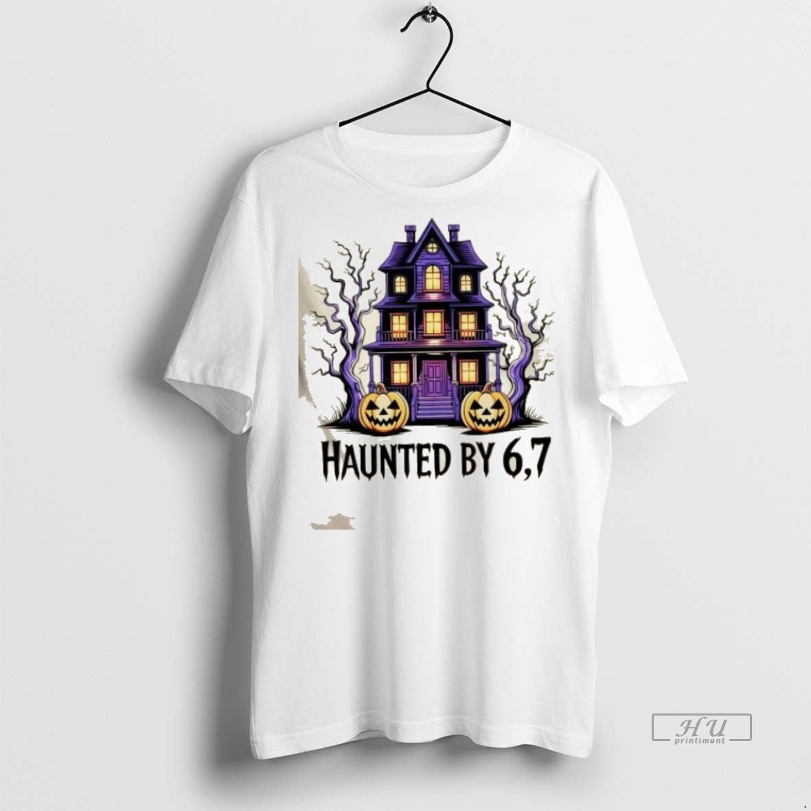 Trending House Haunted By 67 Halloween 6 7 Meme - Adult & Kids T-Shirts, Sweatshirts & Hoodies apparel design preview 1