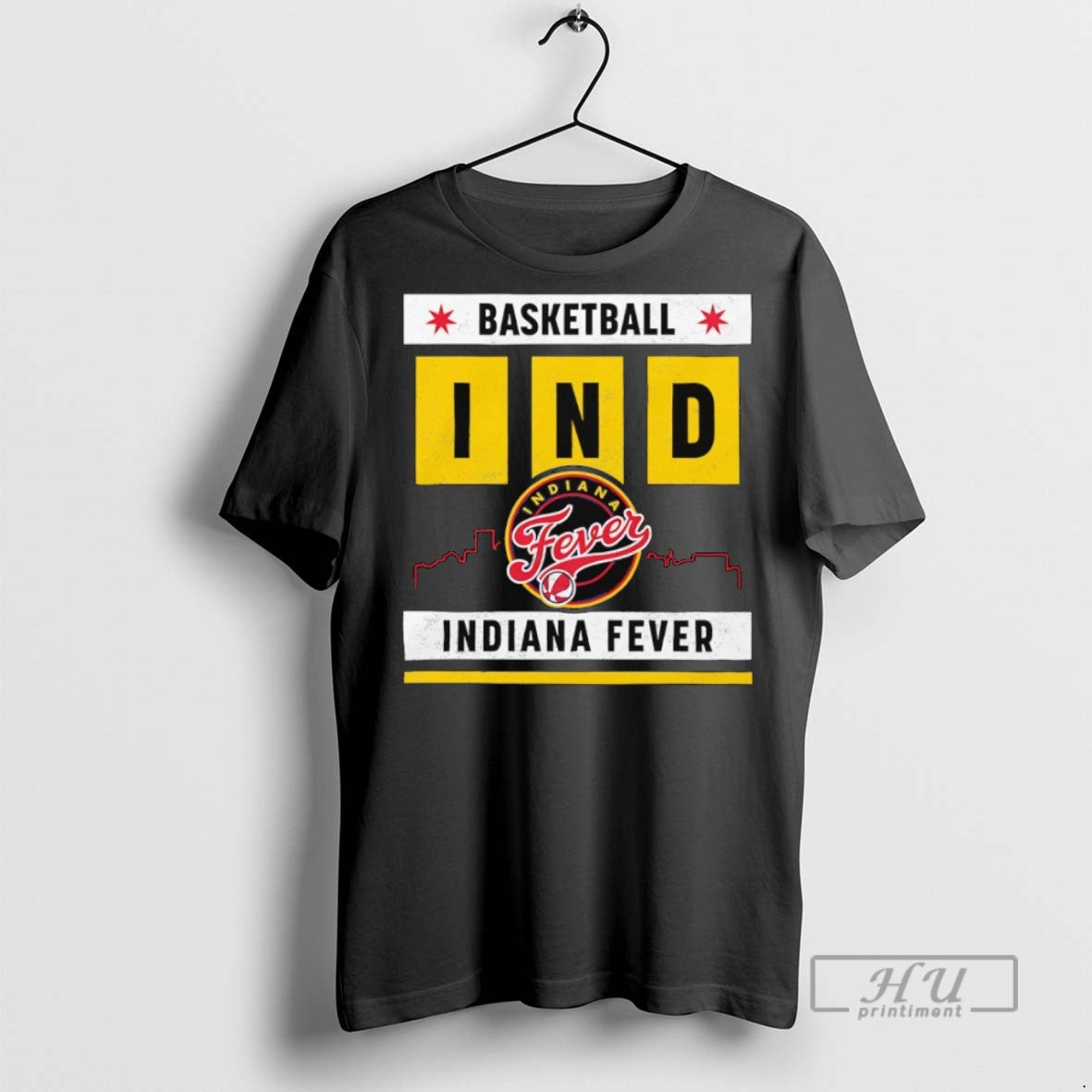 Trending Indiana Fever Basketball Skyline - Adult & Kids T-Shirts, Sweatshirts & Hoodies apparel design preview 1