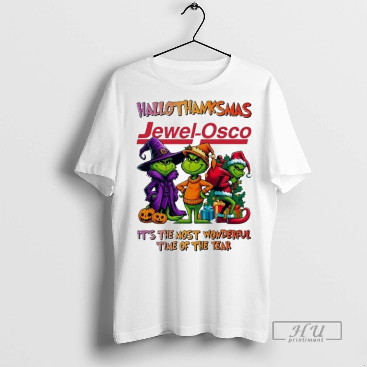 Trending Jewel Osco The Grinch Hallothanksmas Its - Adult & Kids T-Shirts, Sweatshirts & Hoodies apparel design preview 1