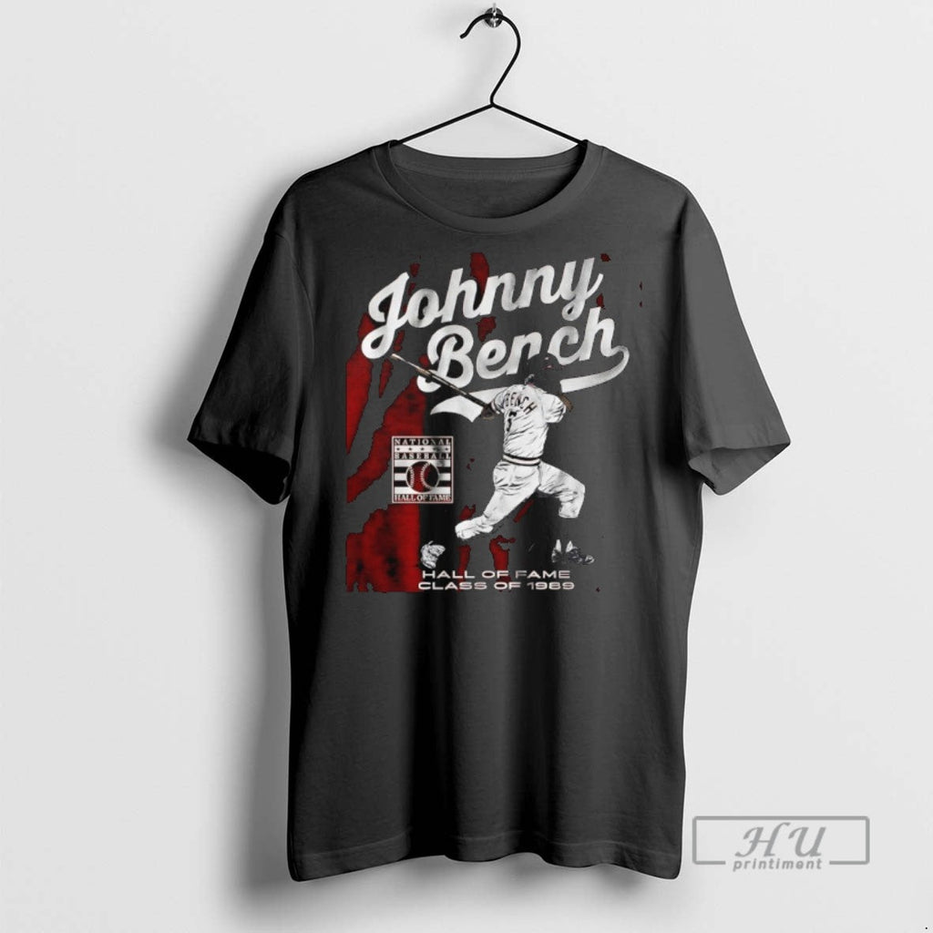 Trending Johnny Bench Hall Of Fame Class 1989 - Adult & Kids T-Shirts, Sweatshirts & Hoodies apparel design preview 1