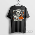 Trending Just Waiting For Halloween Skeleton - Adult & Kids T-Shirts, Sweatshirts & Hoodies apparel design preview 1