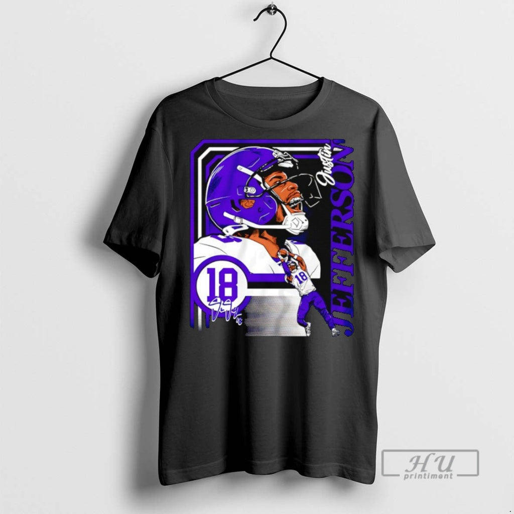Trending Justin Jefferson 18 Minnesota Vikings - Adult & Kids T-Shirts, Sweatshirts & Hoodies apparel design preview 1