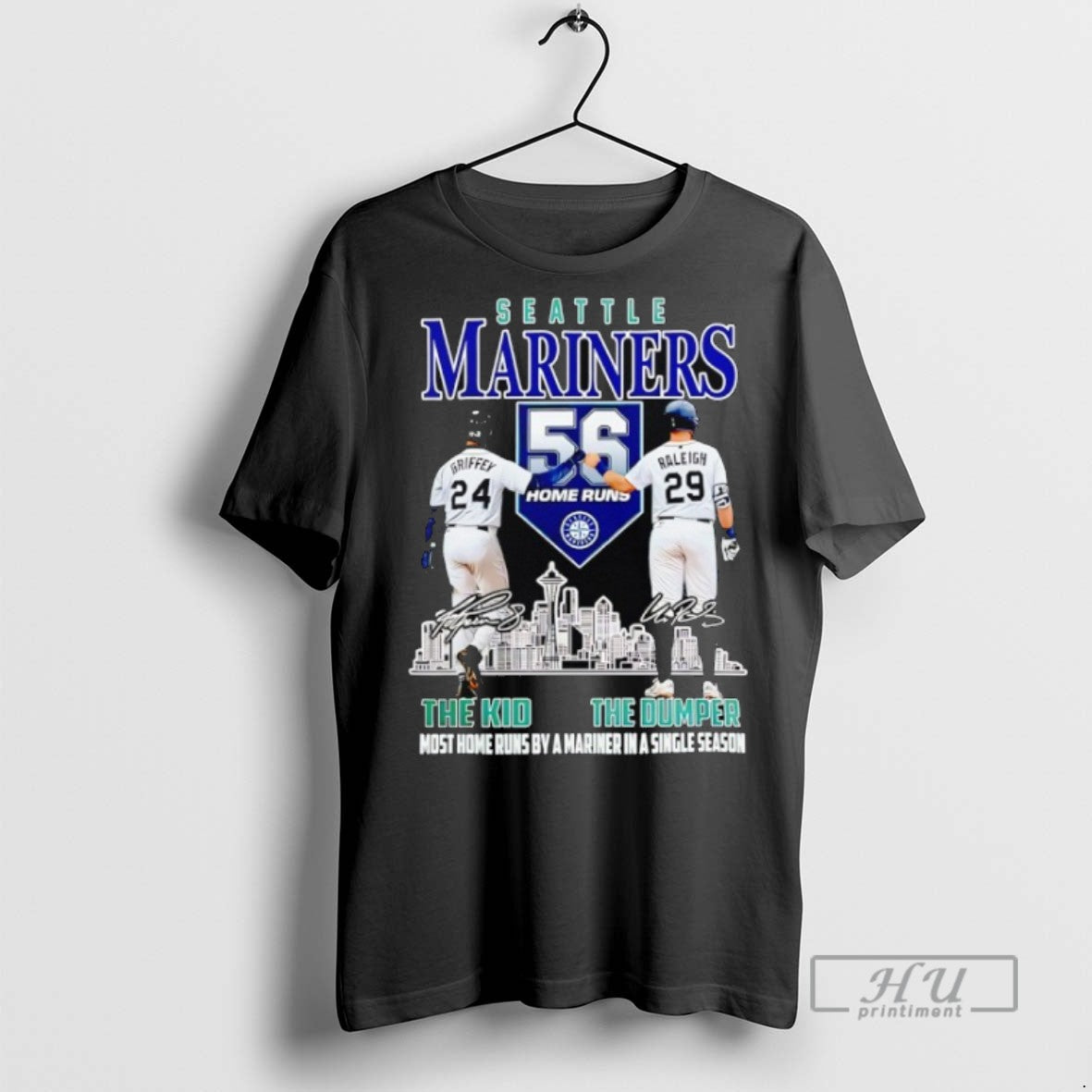 Trending Ken Griffey Jr The Kid And Cal Raleigh - Adult & Kids T-Shirts, Sweatshirts & Hoodies apparel design preview 1