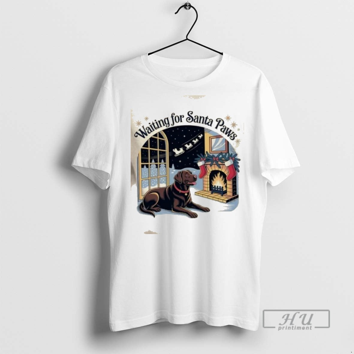 Trending Labrador Santa Paws Christmas Graphic - Adult & Kids T-Shirts, Sweatshirts & Hoodies apparel design preview 1