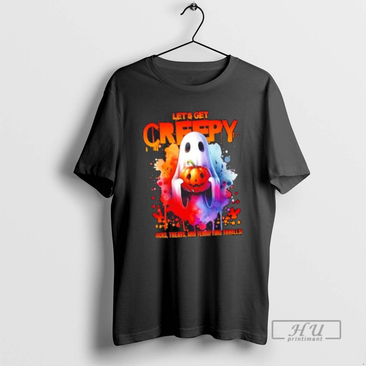 Trending Lets Get Creepy Tricks Treats And Terrifying - Adult & Kids T-Shirts, Sweatshirts & Hoodies apparel design preview 1