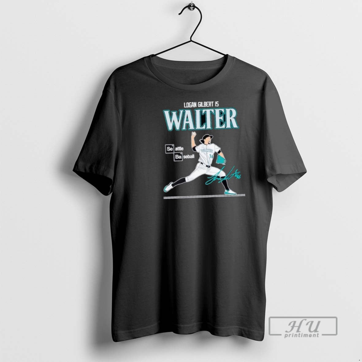 Trending Logan Gilbert Is Walter Seattle Baseball - Adult & Kids T-Shirts, Sweatshirts & Hoodies apparel design preview 1