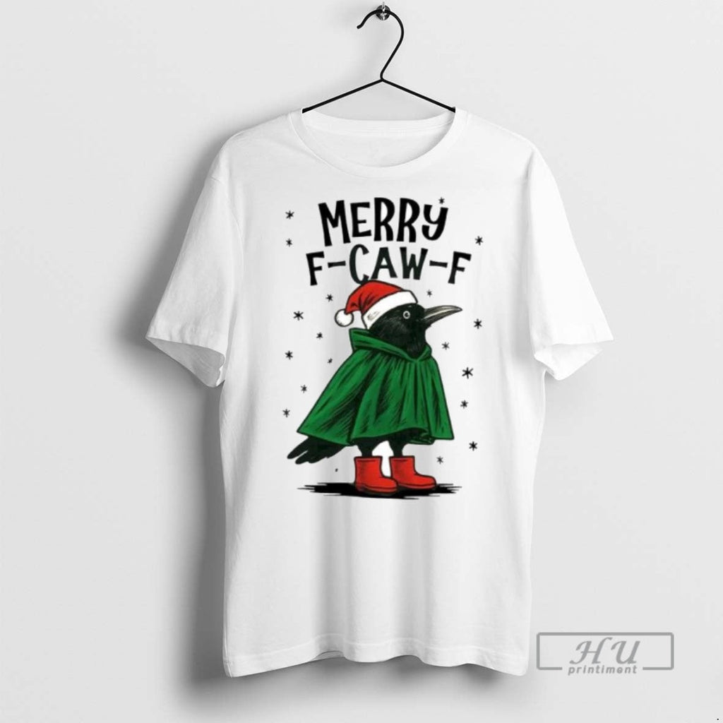 Trending Merry F Caw Funny Christmas Ornaments - Adult & Kids T-Shirts, Sweatshirts & Hoodies apparel design preview 1