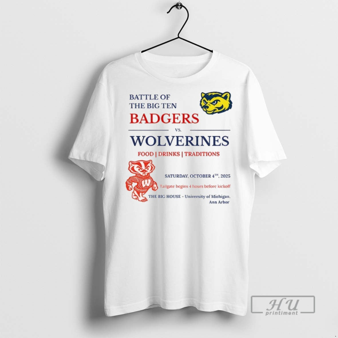 Trending Michigan Wolverines Vs Wisconsin Badgers - Adult & Kids T-Shirts, Sweatshirts & Hoodies apparel design preview 1