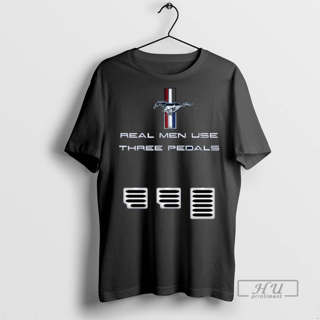 Trending Mustang Real Men Use Three Pedals - Adult & Kids T-Shirts, Sweatshirts & Hoodies apparel design preview 1